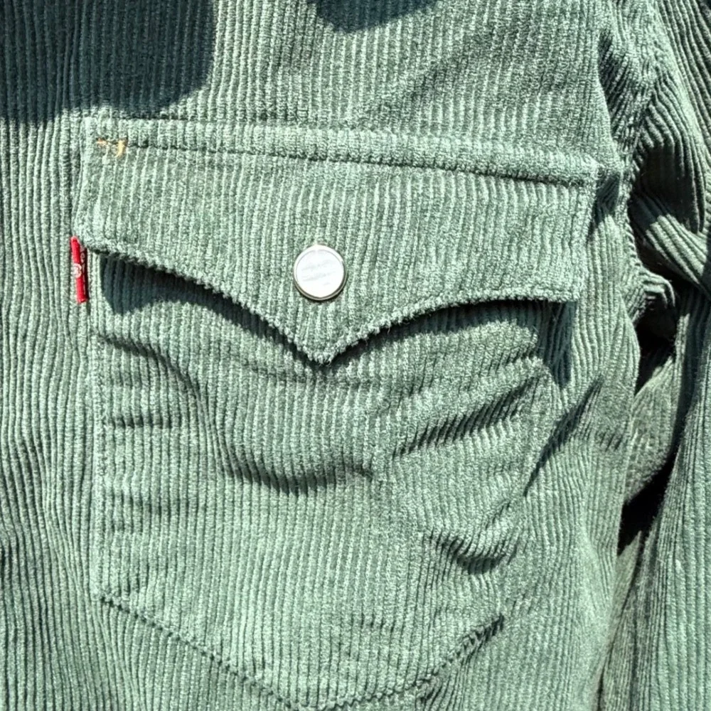 Levi's Dark Green Corduroy Button-Down Shirt